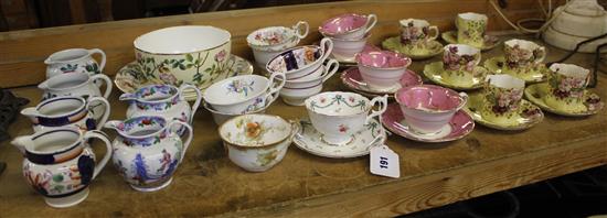 Group of 19thc cups and small jugs